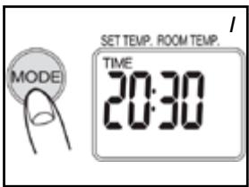 MODE SET TEMP. ROOM TEMP. TIME 20:30