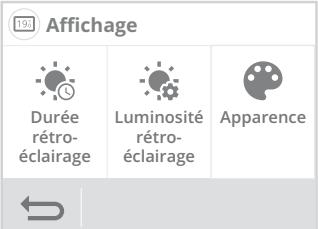 193 Affichage Durée rétro-éclairage Luminosité rétro-éclairage Apparence