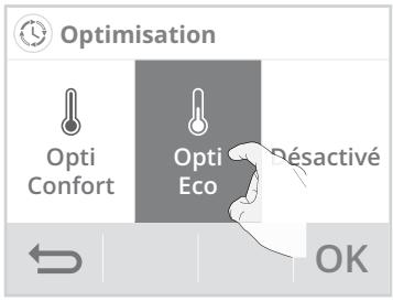 Optimisation Opti Confort Opti Eco Désactivé OK
