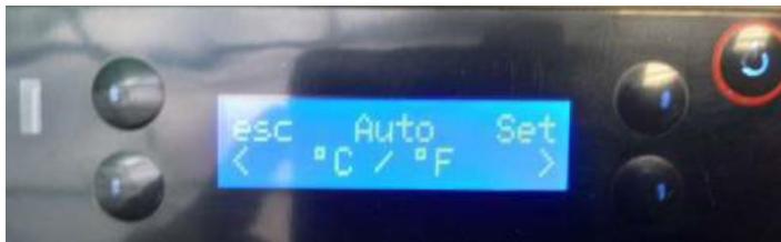 esc Auto Set < °C / °F >