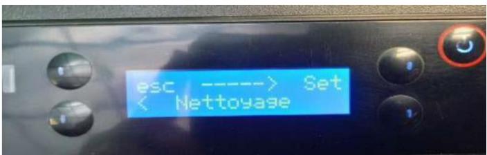 esc ----> Set < Nettoyage