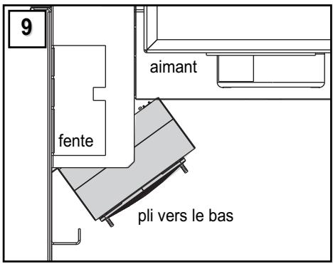 9 aimant fente pli vers le bas