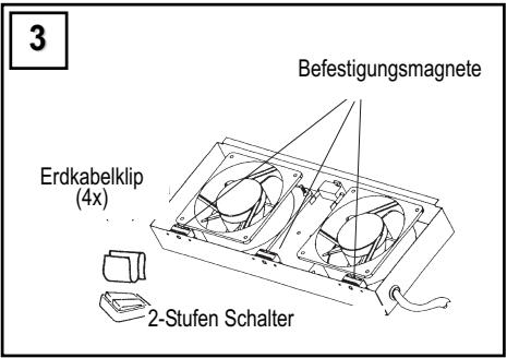 3 Befestigungsmagnete Erdkabelklip (4x) 2-Stufen Schalter