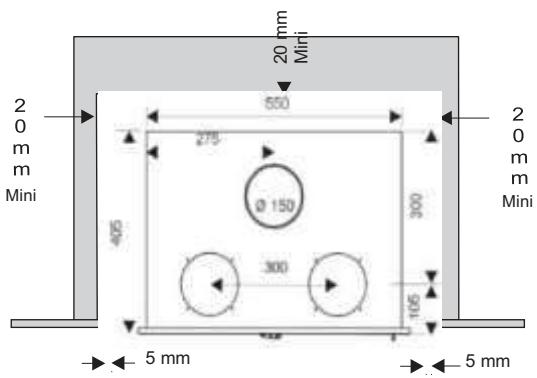 20 mm Mini 550 2 0 mm Mini 405 275 Ø 150 300 300 105 5 mm 20 mm Mini 5 mm