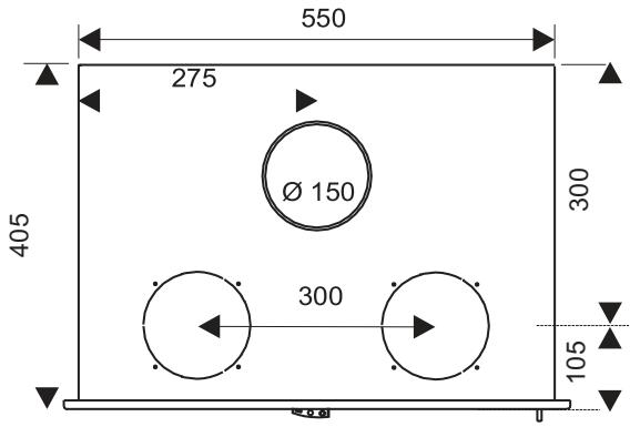 550 275 Ø 150 405 300 300 105