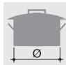 SMEG SR775AX - Diámetro de los recipientes - 1
