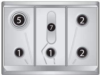 SMEG SR775AX - Keittotasolla olevien polttimien asettelu - 3