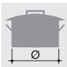 SMEG SR775AX - Diameter av kokekar - 1