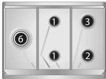 SMEG SR775AX - Disposición de los quemadores en la encimera de cocción - 4