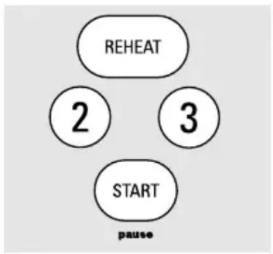 graph TD A["REHEAT"] --> B["2"] B --> C["3"] C --> D["START"] style A fill:#fff,stroke:#000 style B fill:#fff,stroke:#000 style C fill:#fff,stroke:#000 style D fill:#fff,stroke:#000 note right of D "pause"