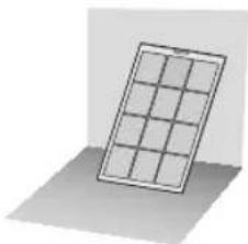 3D rendering of a grid-patterned panel on a flat surface (no text or symbols)