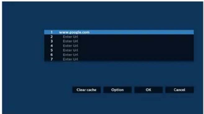 1 www.google.com 2 Enter UI 3 Enter UI 4 Enter UI 5 Enter UI 6 Enter UI 7 Enter UI Clear cache Option OK Cancel