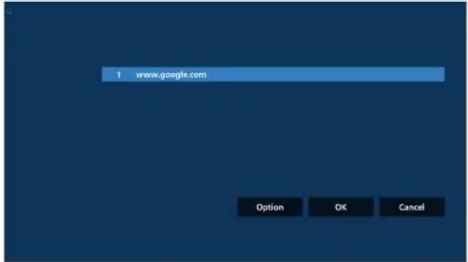 1 www.google.com Option OK Cancel