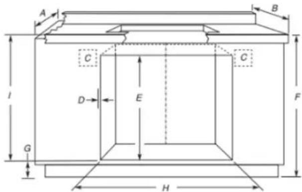 KITCHENAID KOED527PBS - Four installé sous la table de cuisson – Dimensions pour l'ouverture à découper - 1