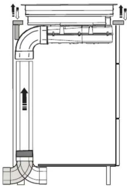 Technical line drawing of a mechanical or architectural component with no visible text, numbers, or symbols.