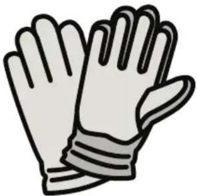 Illustration of two gloves with textured soles (no text or symbols)