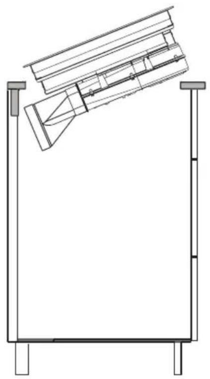 Technical line drawing of a mechanical assembly or bracket with no visible text or symbols