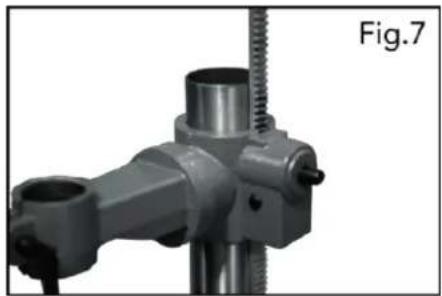 Mechanical assembly component labeled Fig.7, showing a threaded rod and cylindrical shaft (no text or symbols on the component itself)
