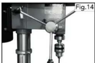 Close-up of a mechanical drill bit with a labeled component (Fig.14), no readable text or symbols beyond the label.