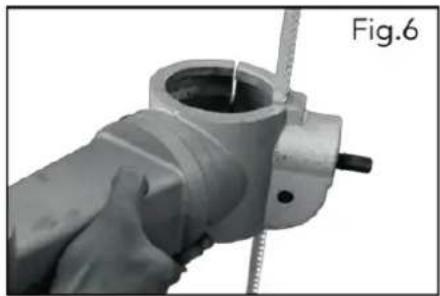 Close-up of a mechanical component with a ruler inserted, labeled Fig.6 (no text or symbols on the object itself)