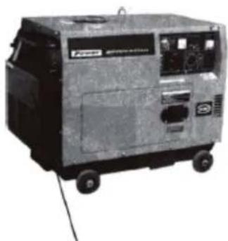 Exterior view of a portable industrial machine with wheels and control panel (no visible text or symbols)