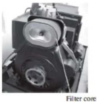Close-up of a mechanical filter core component (no visible text or symbols)