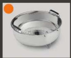 Metal bowl with a small handle, no visible text or symbols