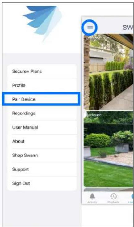 Secure+ Plans Profile Pair Device Recordings User Manual About Shop Swann Support Sign Out