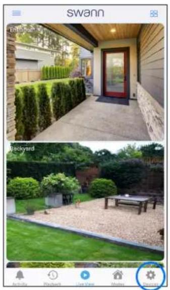 Two outdoor photos: top shows a modern house with hedge hedges, bottom shows a garden courtyard with gravel and a table (no visible text or symbols)
