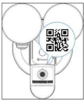 Diagram showing a smartphone connected to a QR code with a speech bubble, likely for scanning or authentication purposes.