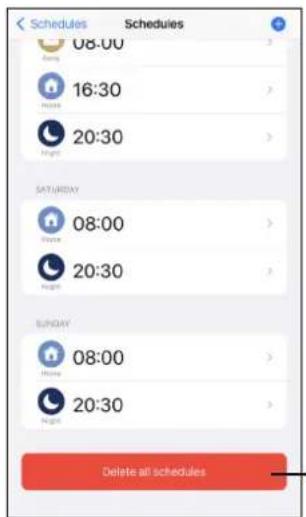 Schedules Schedules 08:00 16:30 20:30 SATURDAY 08:00 20:30 SUNDAY 08:00 20:30 Delete all schedules