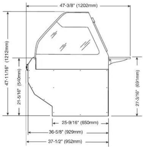 47-3/8" (1202mm) 47-11/16" (1212mm) 21-5/16" (540mm) 27-3/16" (691mm) 25-9/16" (650mm) 36-5/8" (929mm) 37-1/2" (952mm)