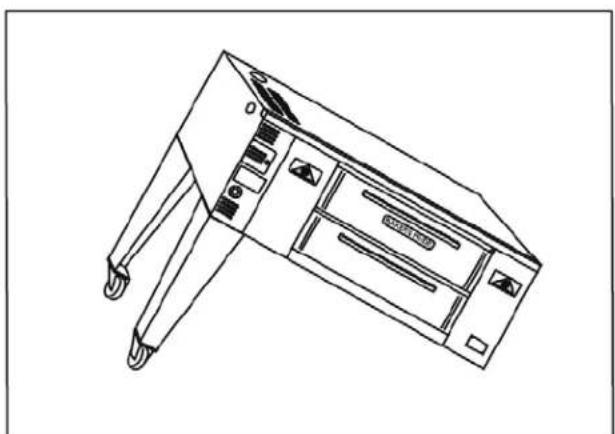 Line drawing of a mechanical device with attached components (no text or symbols)