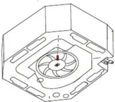 Technical line drawing of a mechanical fan or impeller assembly (no text or symbols)