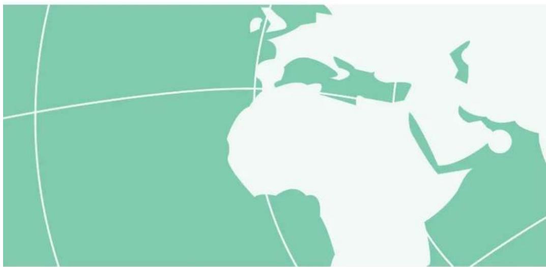 Silhouette of a person in a white hat standing on a globe, with no visible text or symbols.