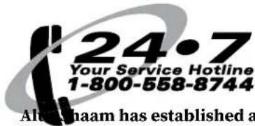 24·7 Your Service Hotline 1-800-558-8744 Albinaam has established a