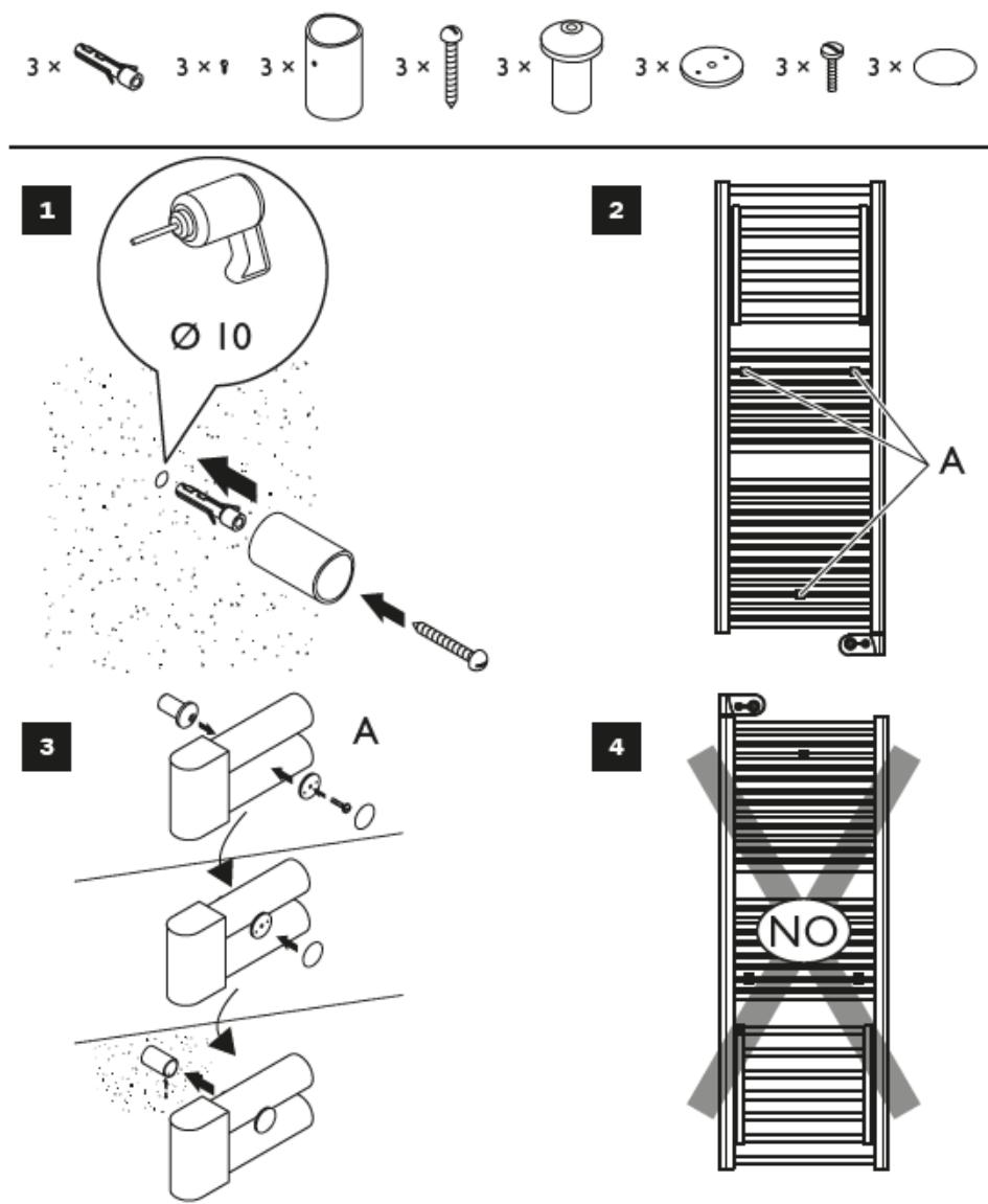 DELTACALOR DINAMIC PLUS - WALL MOUNTING THE FIXING KIT - 7