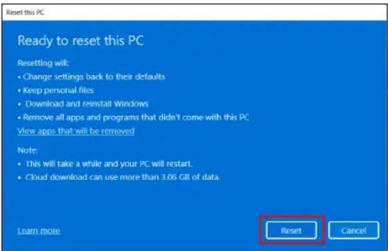 ACER Aspire Vero 16 - Réinitialiser ce PC et conserver mes fichiers - 7