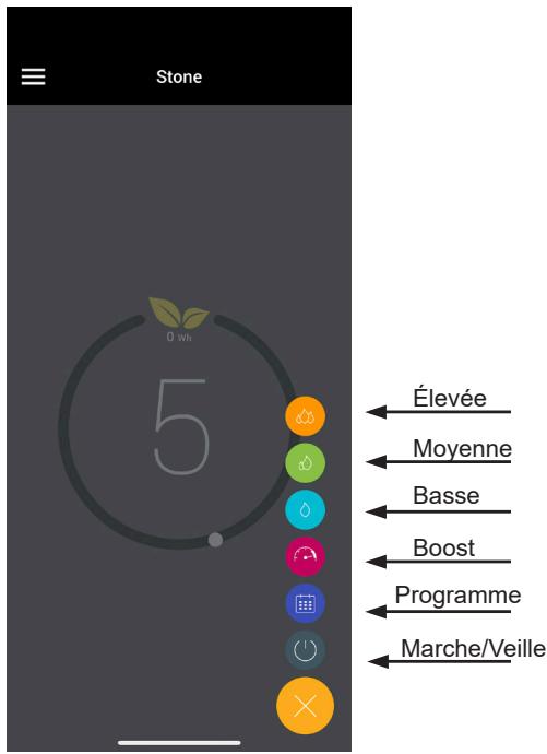 Stone Élevée Moyenne Basse Boost Programme Marche/Veille