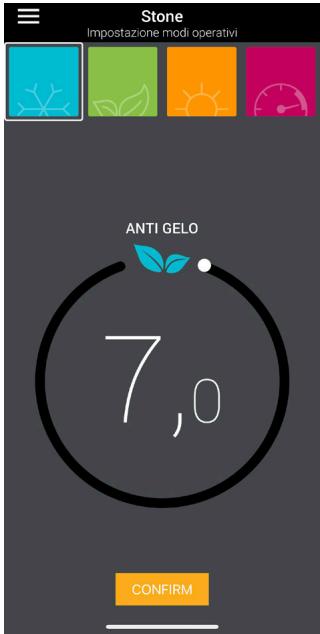 Stone Impostazione modi operativi ANTI GELO 7,0 CONFIRM