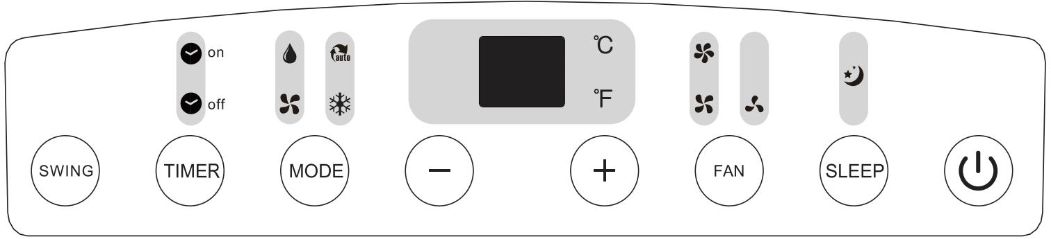 on off SWING TIMER MODE - + FAN SLEEP Power