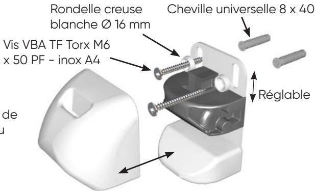 Rondelle creuse blanche Ø 16 mm Cheville universelle 8 x 40 Vis VBA TF Torx M6 x 50 PF - inox A4 Réglable de u