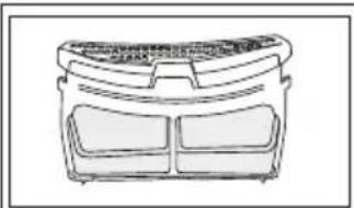 Line drawing of a microwave oven with two compartments and a top lid (no text or symbols)