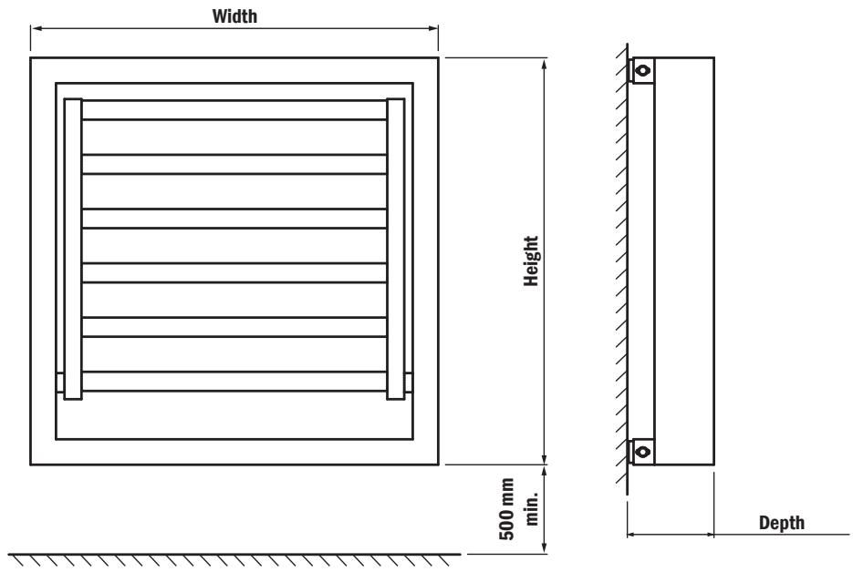 DELTACALOR TOWELBOX - RANGE AND DIMENSIONS - 1
