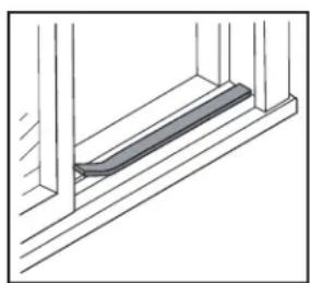 Technical line drawing of a structural joint or bracket.