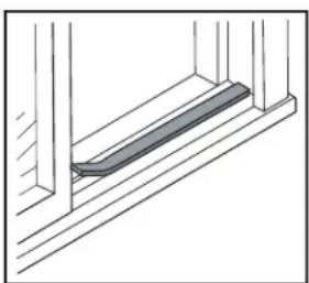 Technical line drawing of a structural beam with a flat support (no text or symbols)