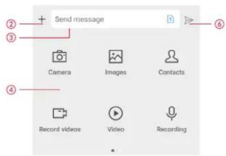 Send message Camera Images Contacts Record videos Video Recording