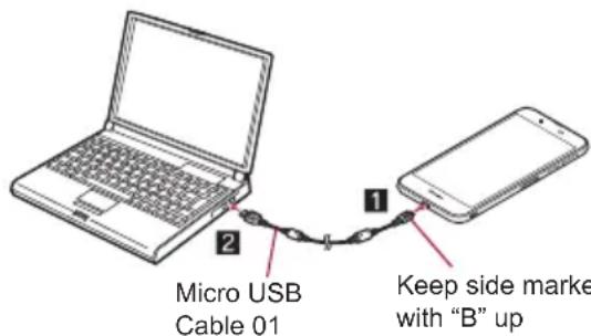 Micro USB Cable 01 Keep side mark with "B" up