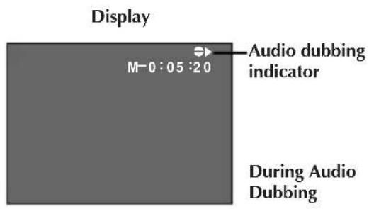 Display M-0:05:20 Audio dubbing indicator During Audio Dubbing