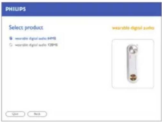 PHILIPS Select product wearable digital audio 64M8 wearable digital audio 128M8 wearable digital audio Qive Back